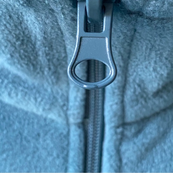 Fleece Jacket Size Medium Lake Tahoe Womens Full Zip Aqua Blue Pockets Floral - Picture 10 of 16